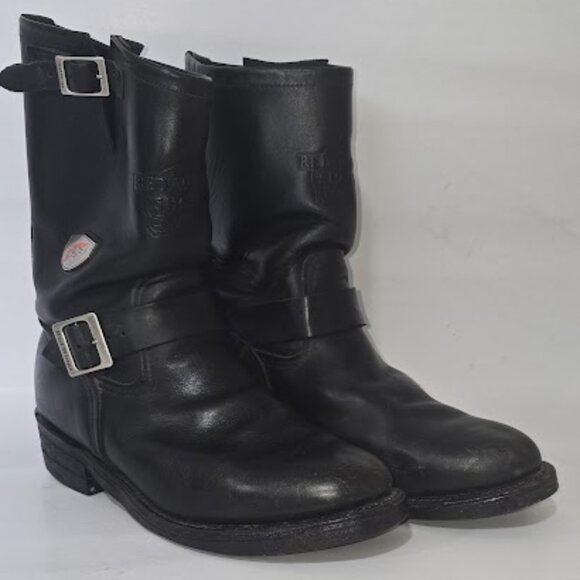 Mens Red Wing  Engineer Black Leather Motorcycle Riding Boots Size 10 1/2 D - Picture 1 of 5